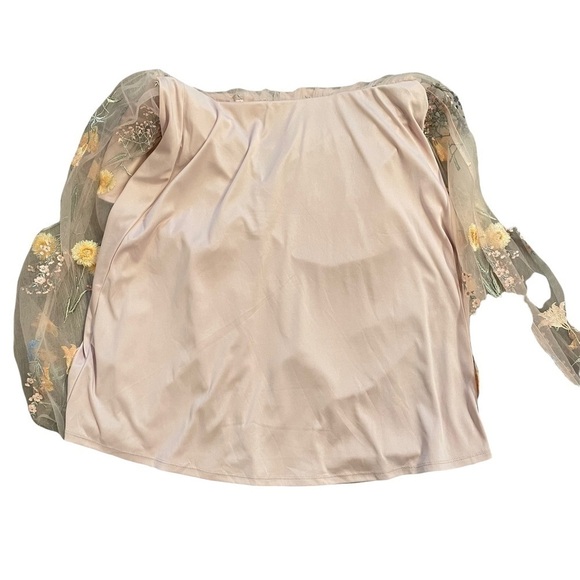 Jessica Howard Blush Pink Pastel Embroidered Flower & Tulle Sleeveless Dress. 10 - Picture 11 of 13